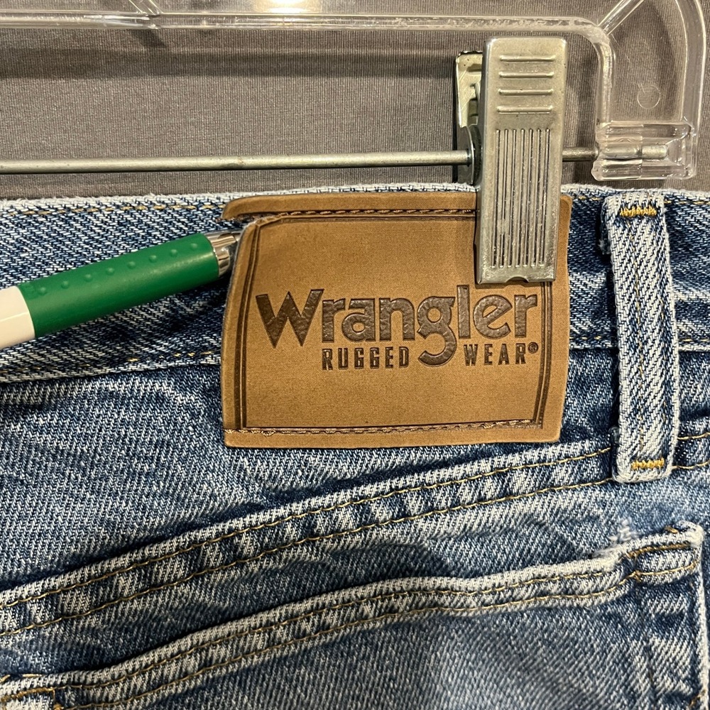 Wrangler Fleece Lined Jeans Mens 32x32 Blue Red Insulated Straight Leg 33213SW - Picture 8 of 10